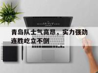 九城游戏中心官网-青岛队士气高昂，实力强劲连胜屹立不倒